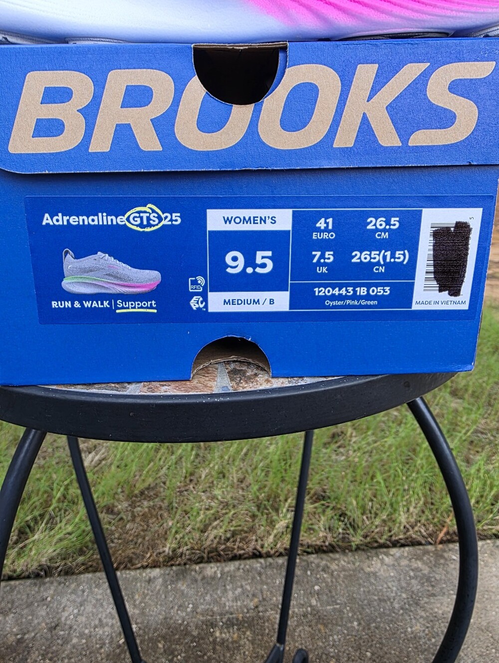 Brooks Adrenaline GTS 25 Oyster/Pink Running Shoes Women's Size 9.5 Worn 1x Box - Picture 2 of 11